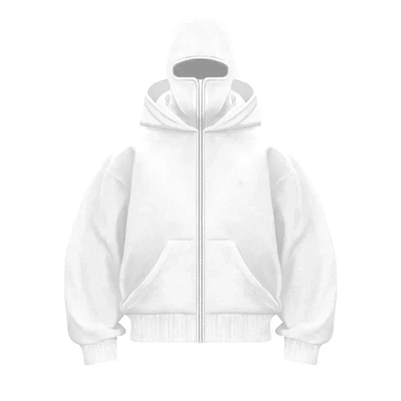 MSKD Premium Unisex Zip-Hoodie mit Maske für urbanen Streetwear Style