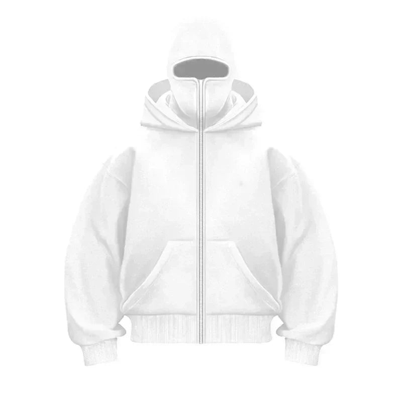 MSKD Premium Unisex Zip-Hoodie mit Maske für urbanen Streetwear Style