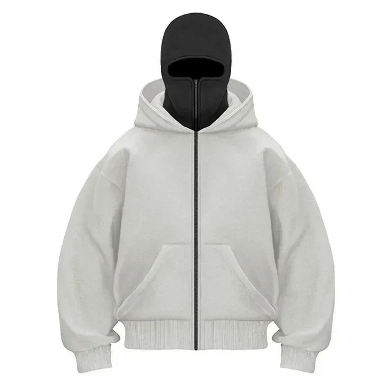 MSKD Premium Unisex Zip-Hoodie mit Maske für urbanen Streetwear Style