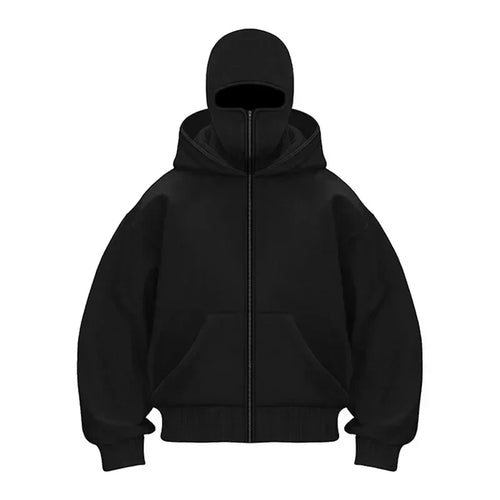MSKD Premium Unisex Zip-Hoodie mit Maske für urbanen Streetwear Style